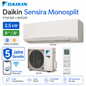 Sensira Monosplit FTXF25 mit RXF25 Klimaanlage Split 2,5 kW