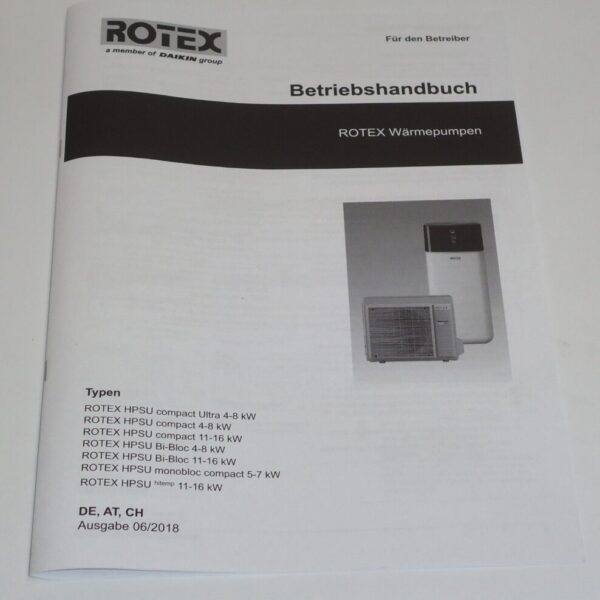 DK Betriebshandbuch für HPSU compact - für DAIKIN R ECH2O V4 bis 2017
