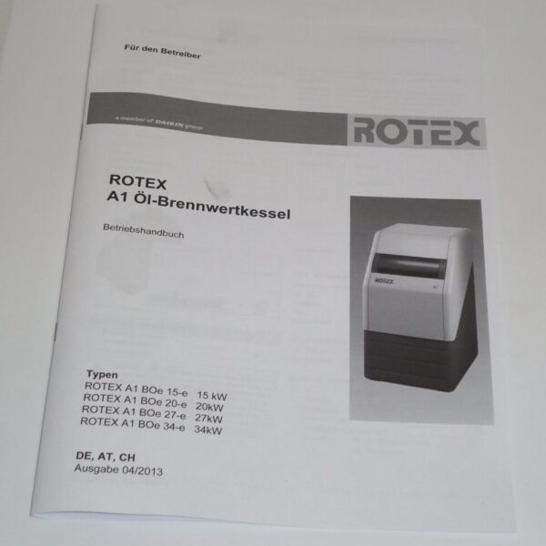 DK Betriebshandbuch A1 Öl DE - für alle ROTEX A1 Öl bis BJ 2018